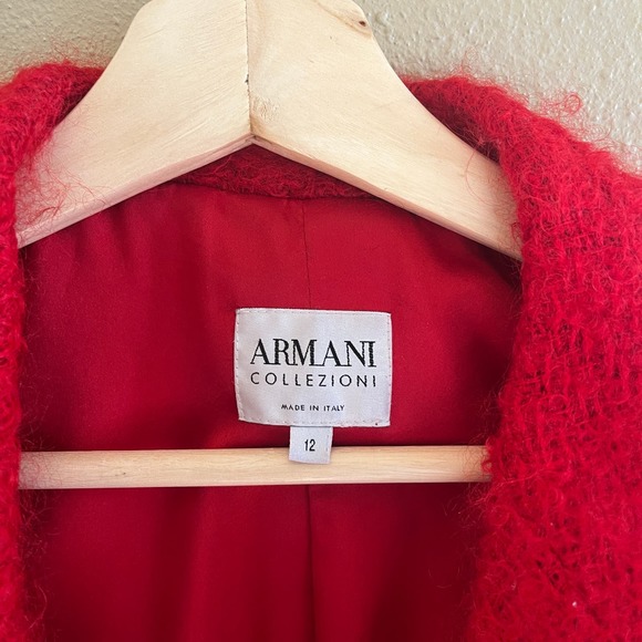 Armani Collezioni red bouncle Antinea blazer - Picture 4 of 9